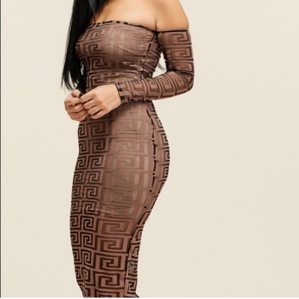 Mocha Mesh Dress